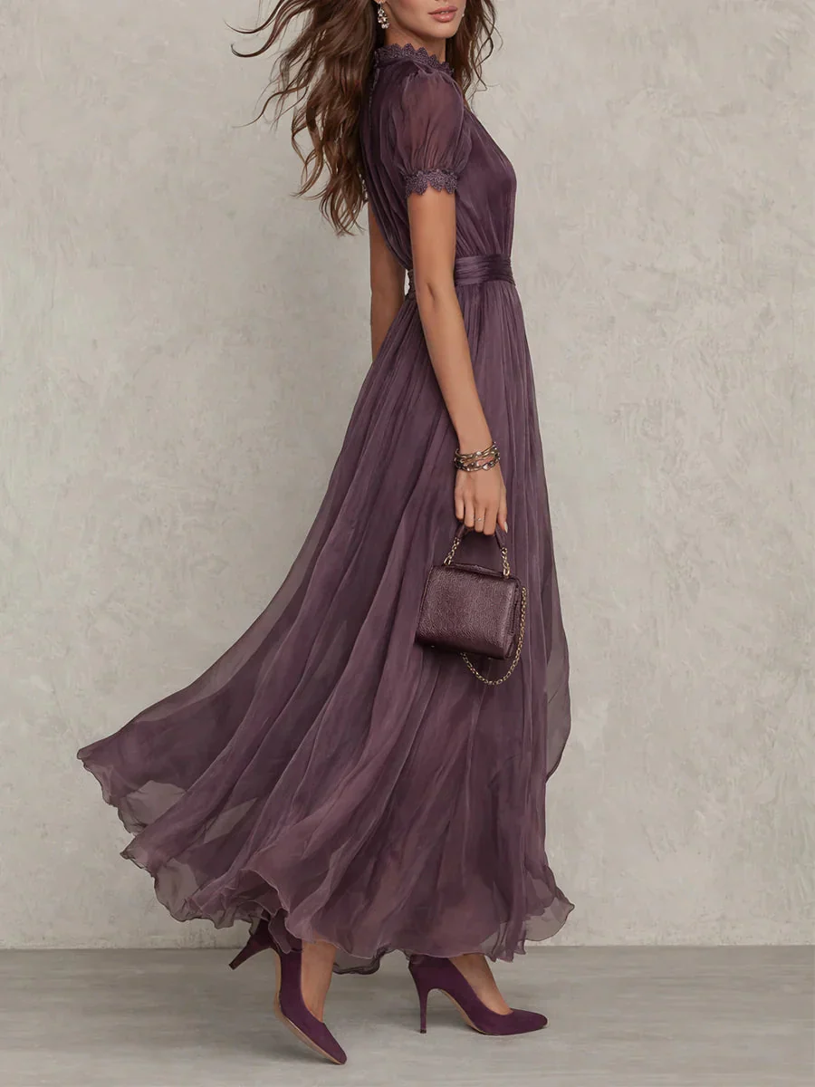 The High Neck Pleated Maxi Dress