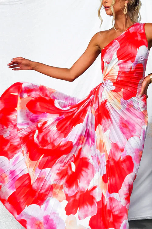 The One Shoulder Draped Long Dress