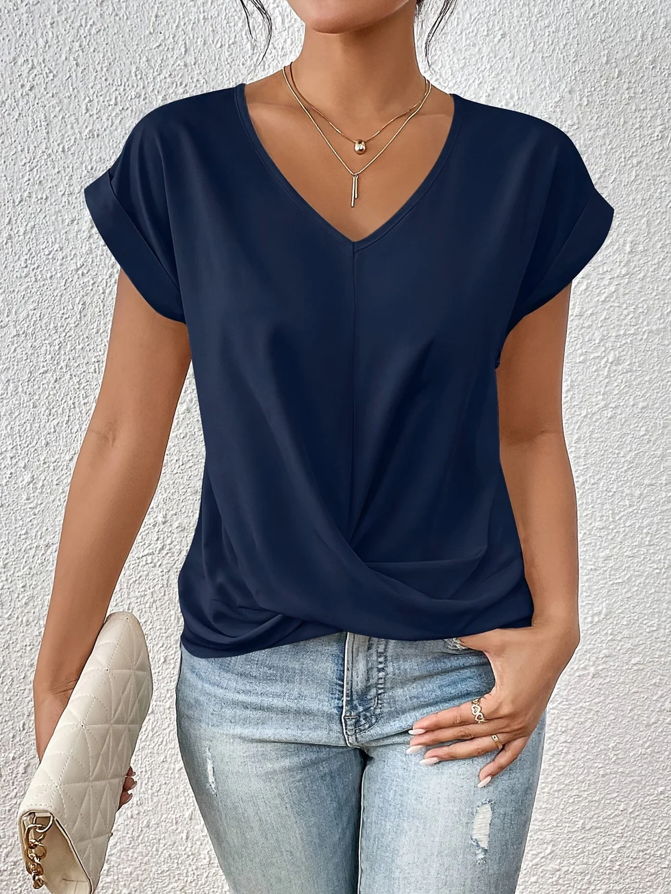 The V Neck Twist Front Top