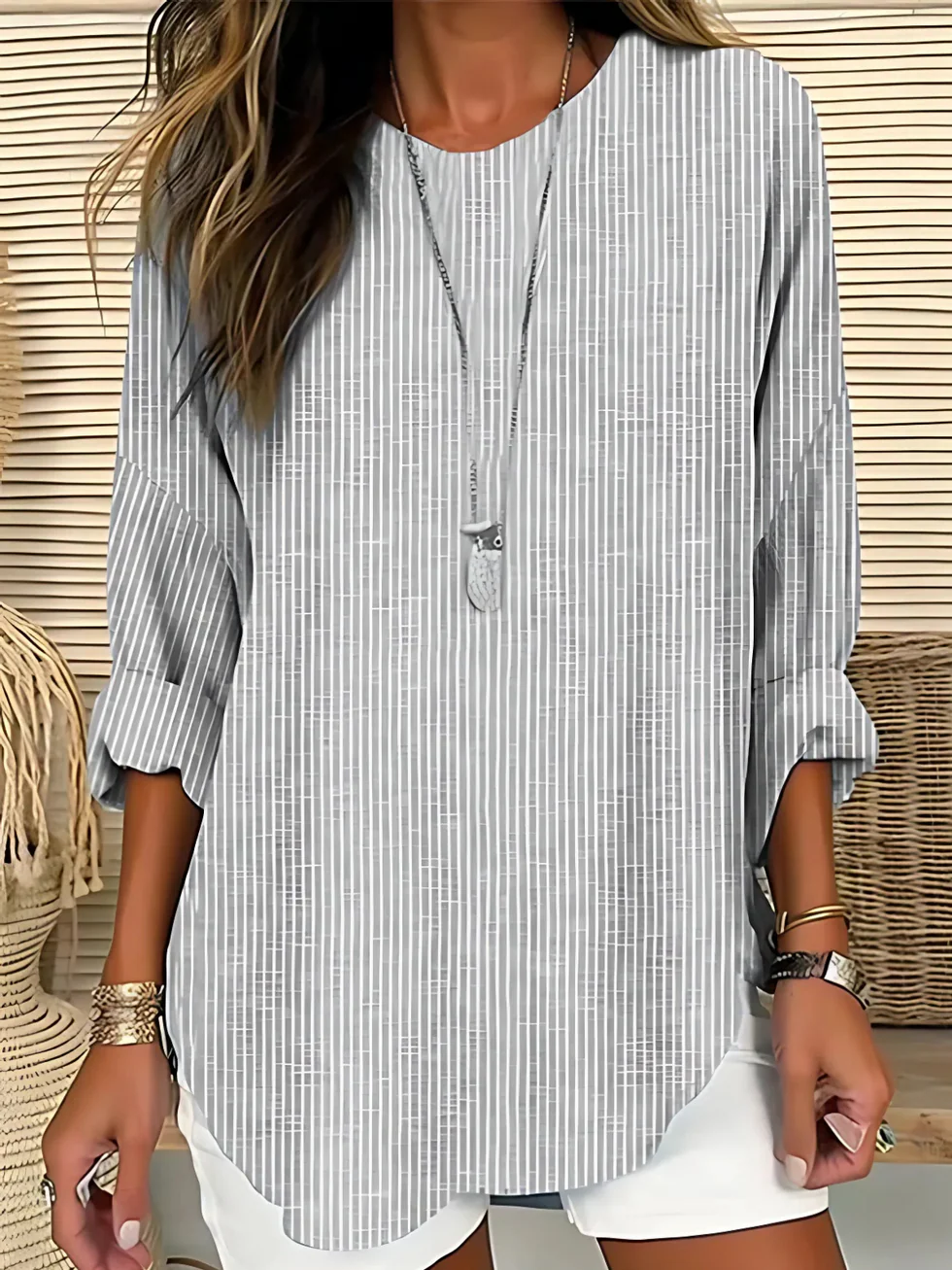The Striped Loose Long Sleeve Top