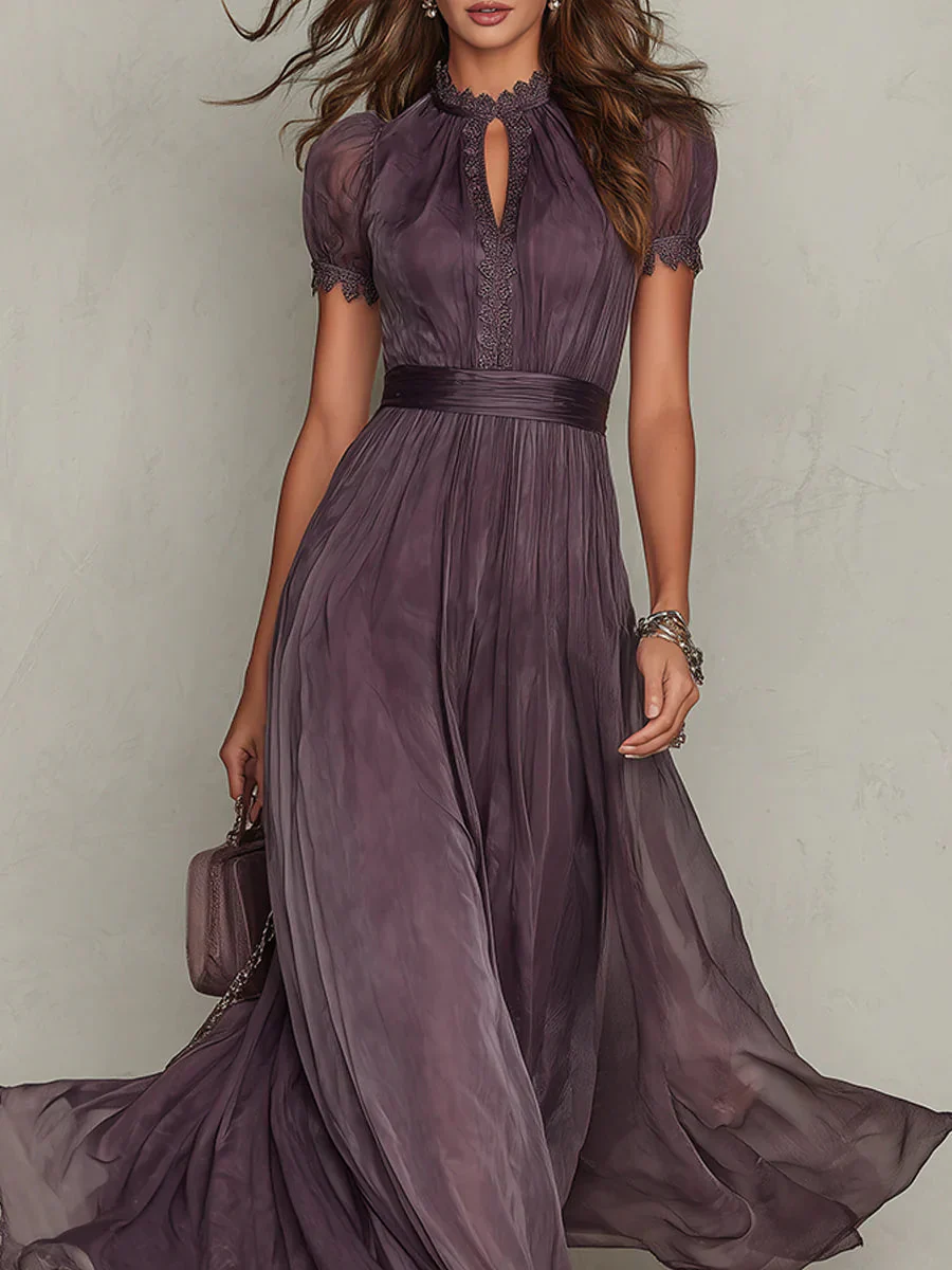 The High Neck Pleated Maxi Dress