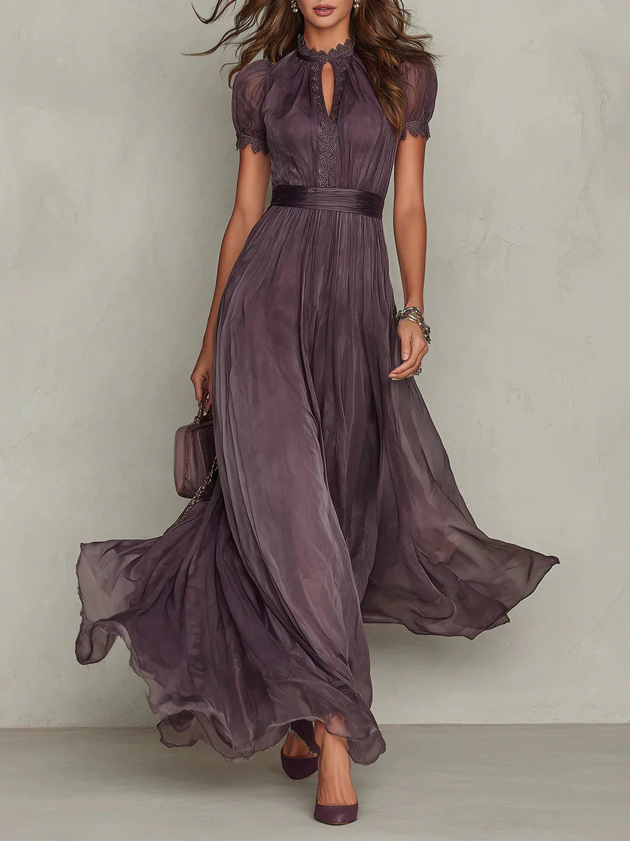 The High Neck Pleated Maxi Dress