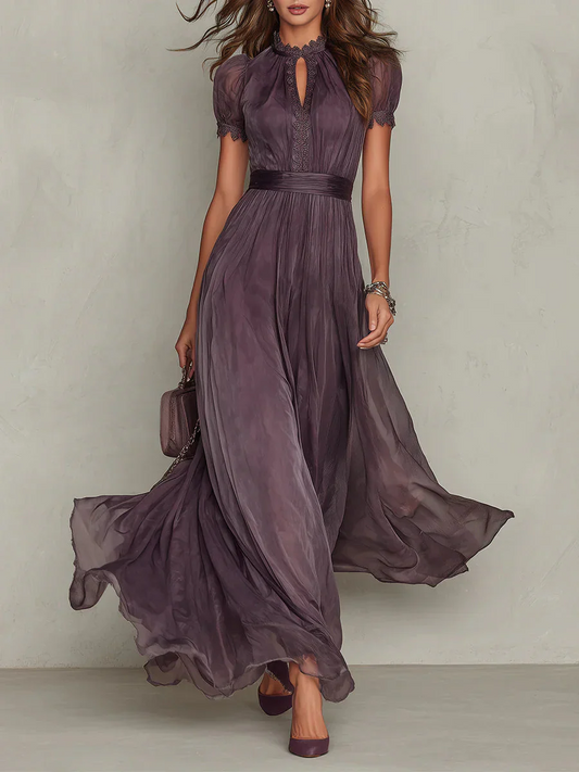 The High Neck Pleated Maxi Dress