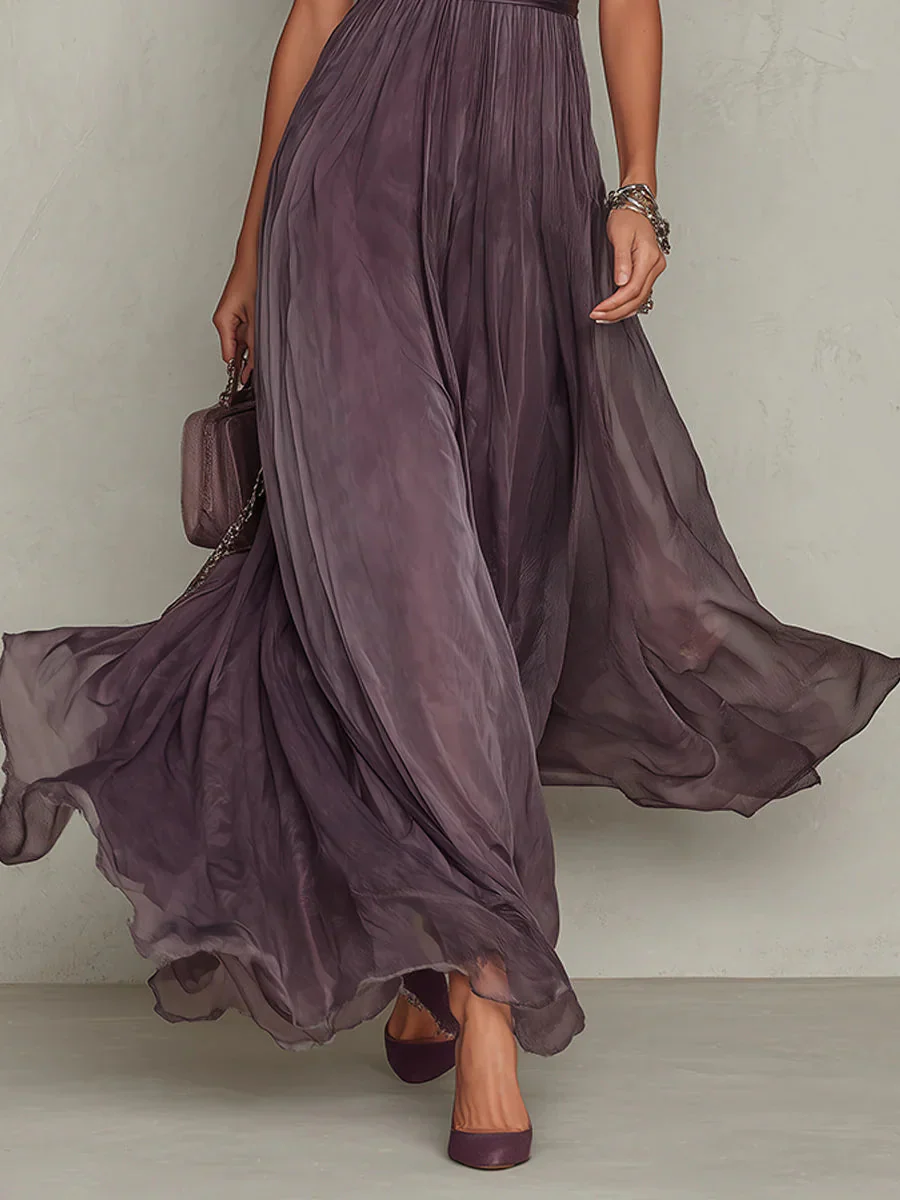 The High Neck Pleated Maxi Dress