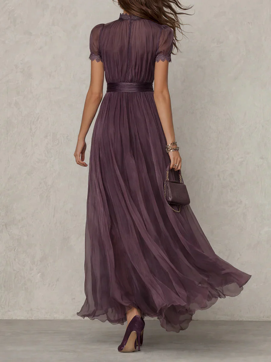 The High Neck Pleated Maxi Dress