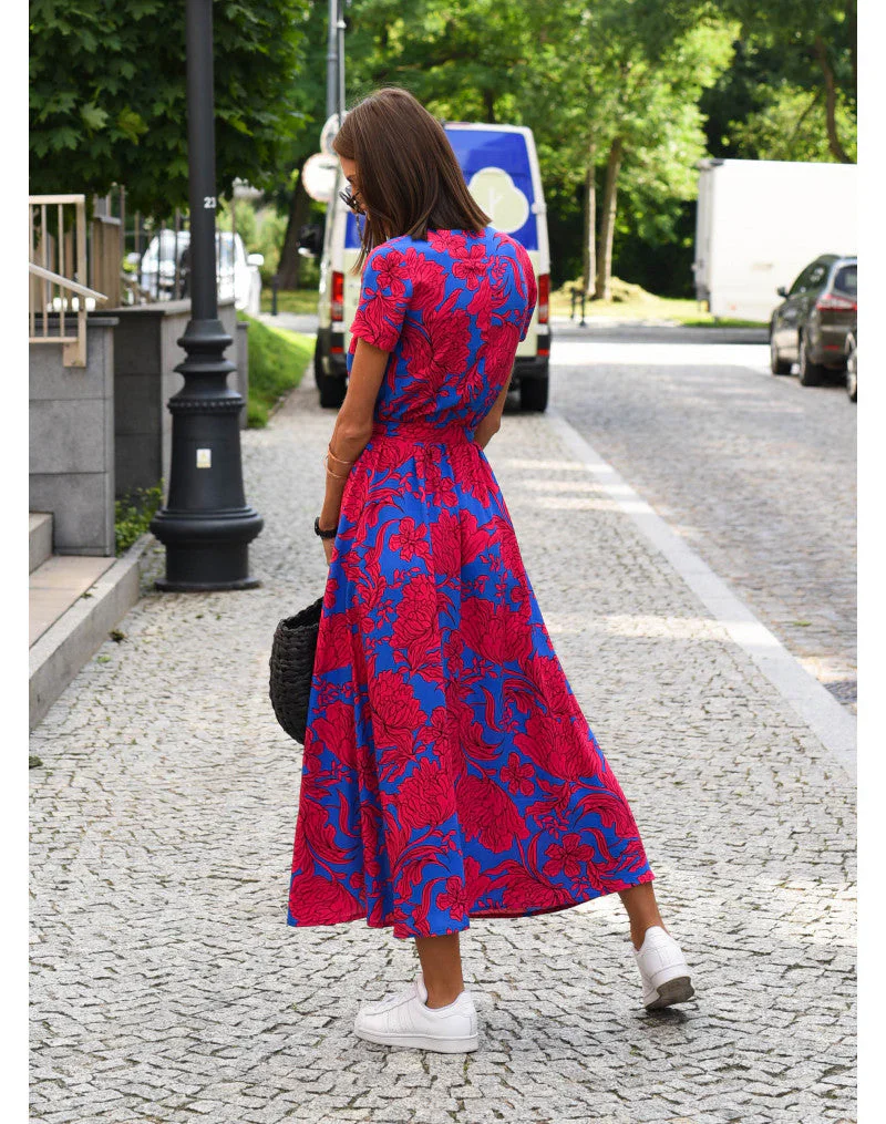The V-Neck Adjustable Waist Midi Dress