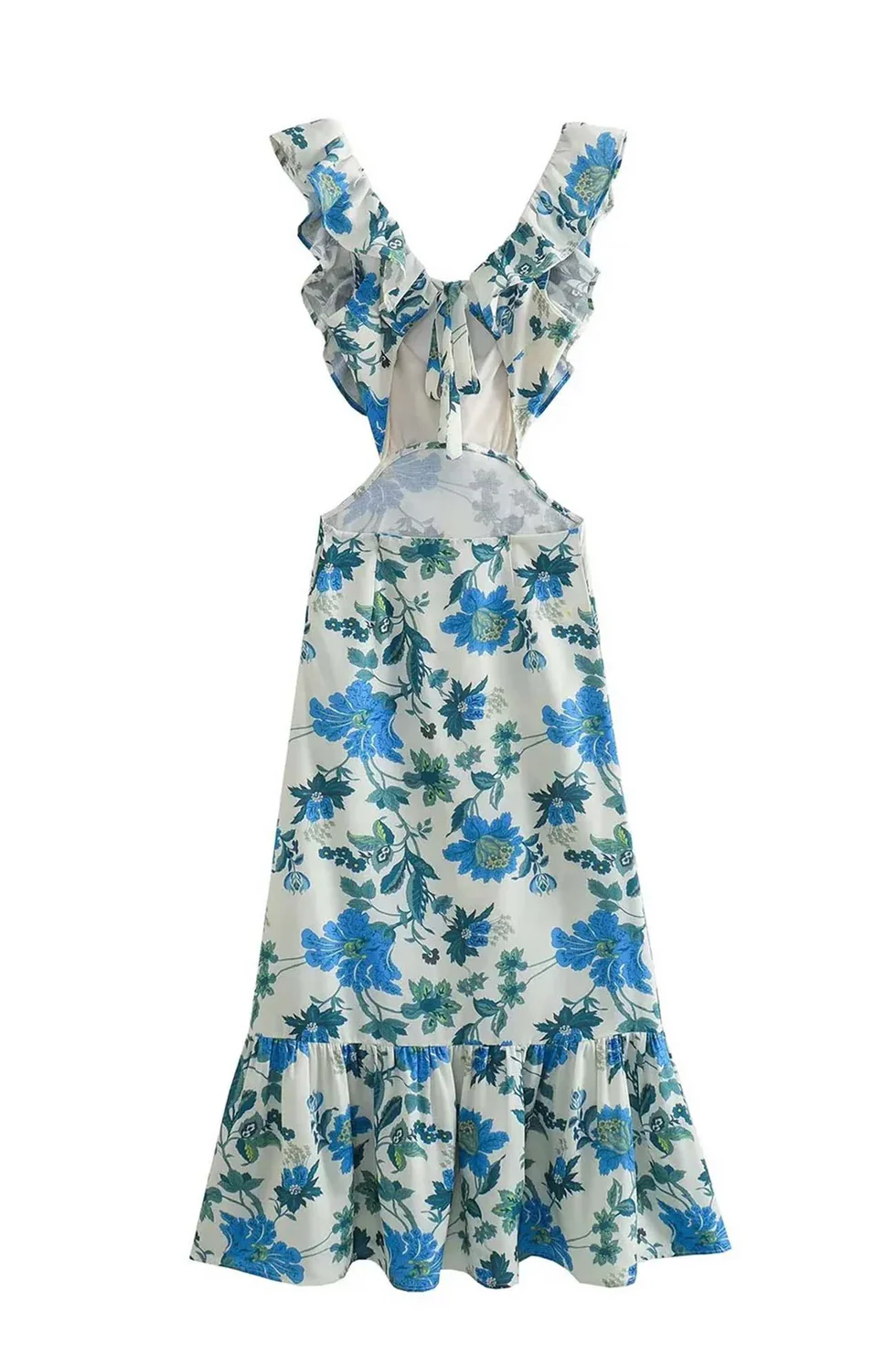 The Floral Orange Ruffle Dress