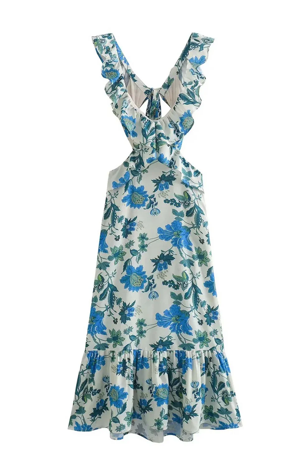 The Floral Orange Ruffle Dress