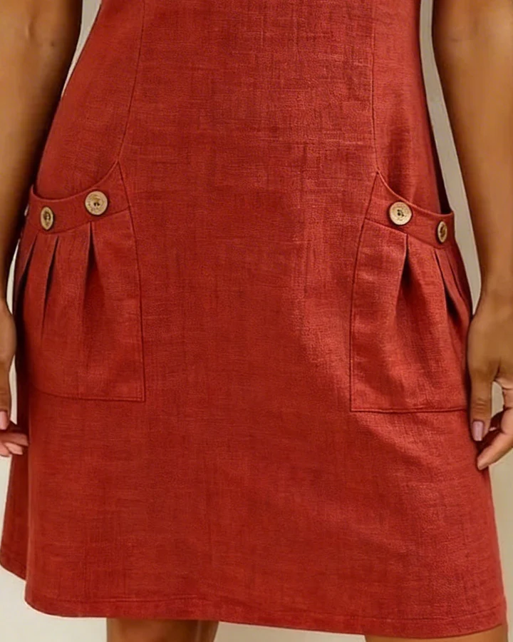 The Zip Neck Pocket Midi Dress