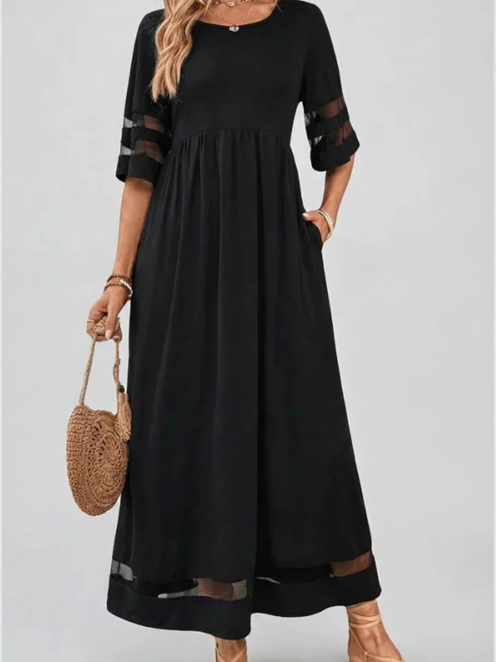 The Loose O Neck Midi Dress