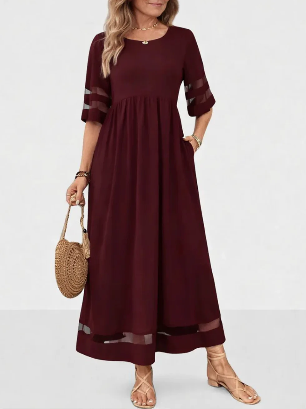 The Loose O Neck Midi Dress