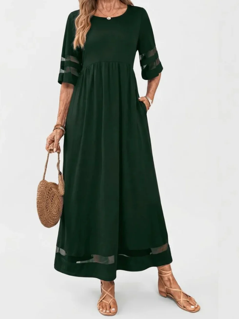 The Loose O Neck Midi Dress