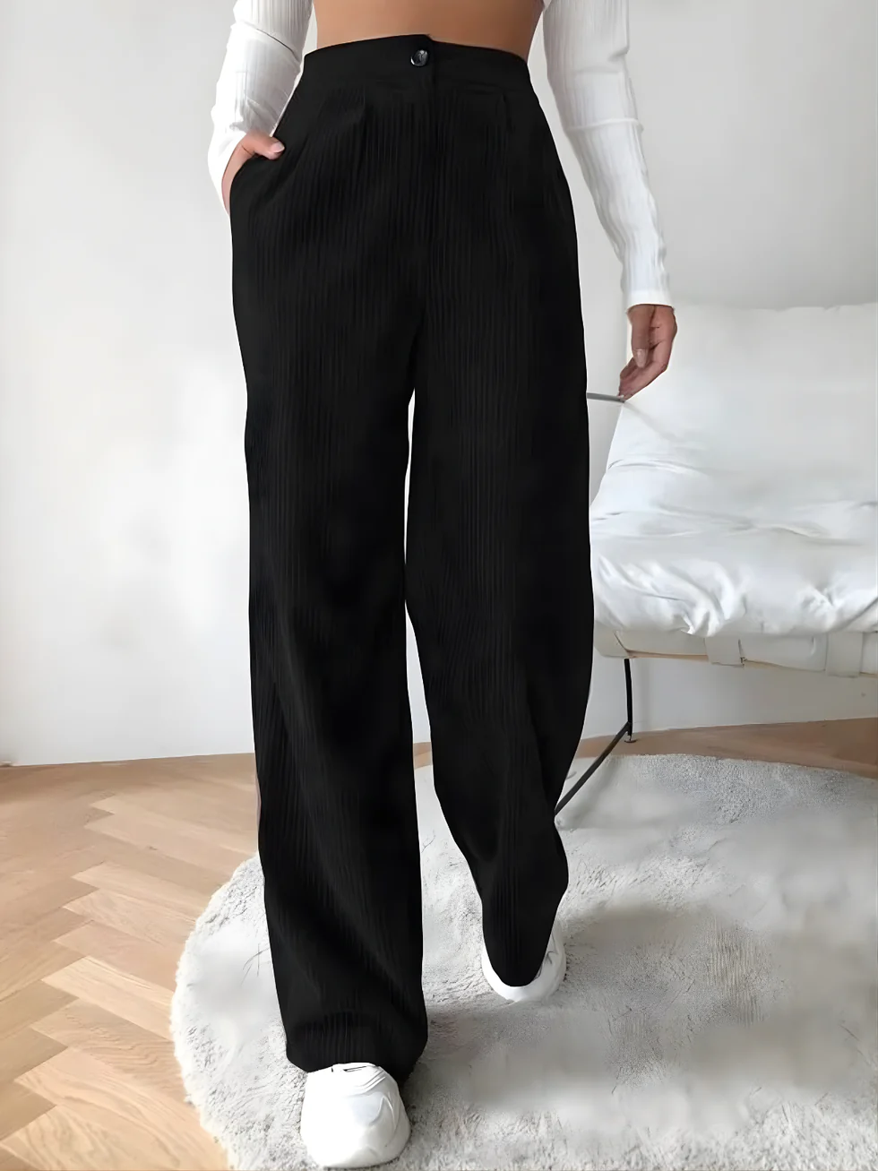 The High Waist Straight Corduroy Pants