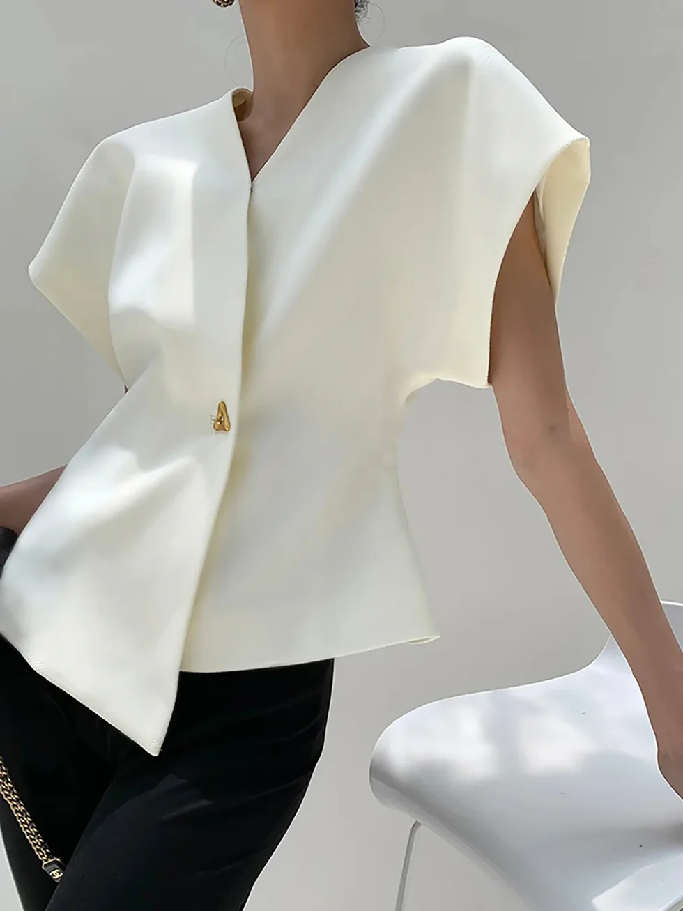 The Asymmetric V Neck Vest Top