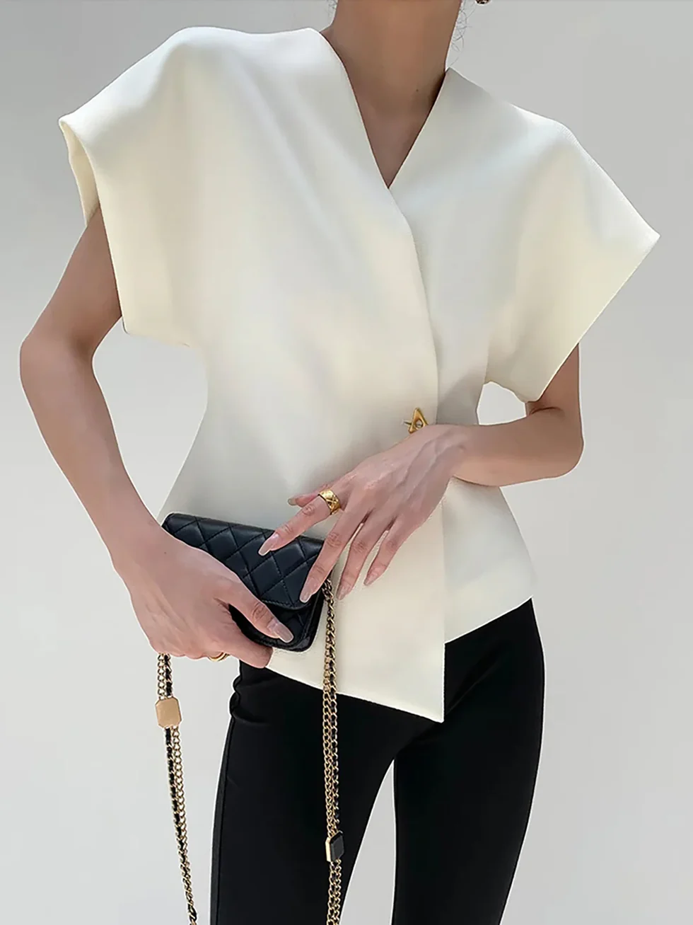The Asymmetric V Neck Vest Top