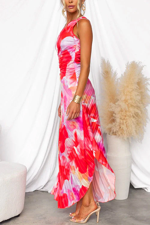 The One Shoulder Draped Long Dress
