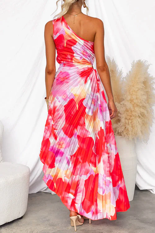 The One Shoulder Draped Long Dress