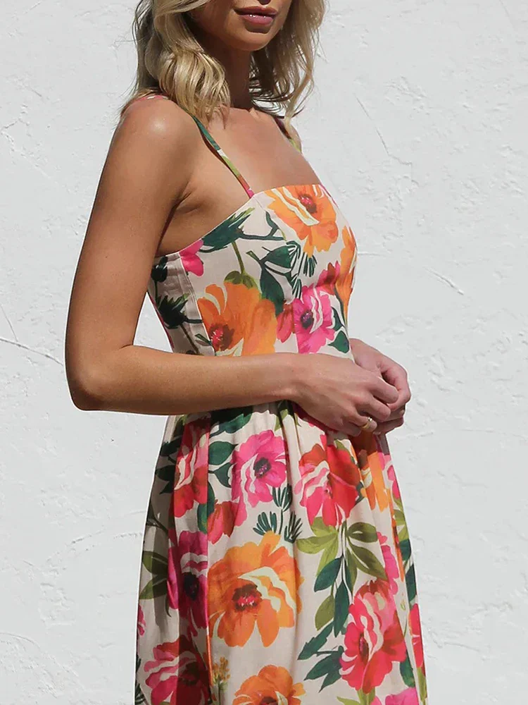 The High Neck Ruffle Midi Dress