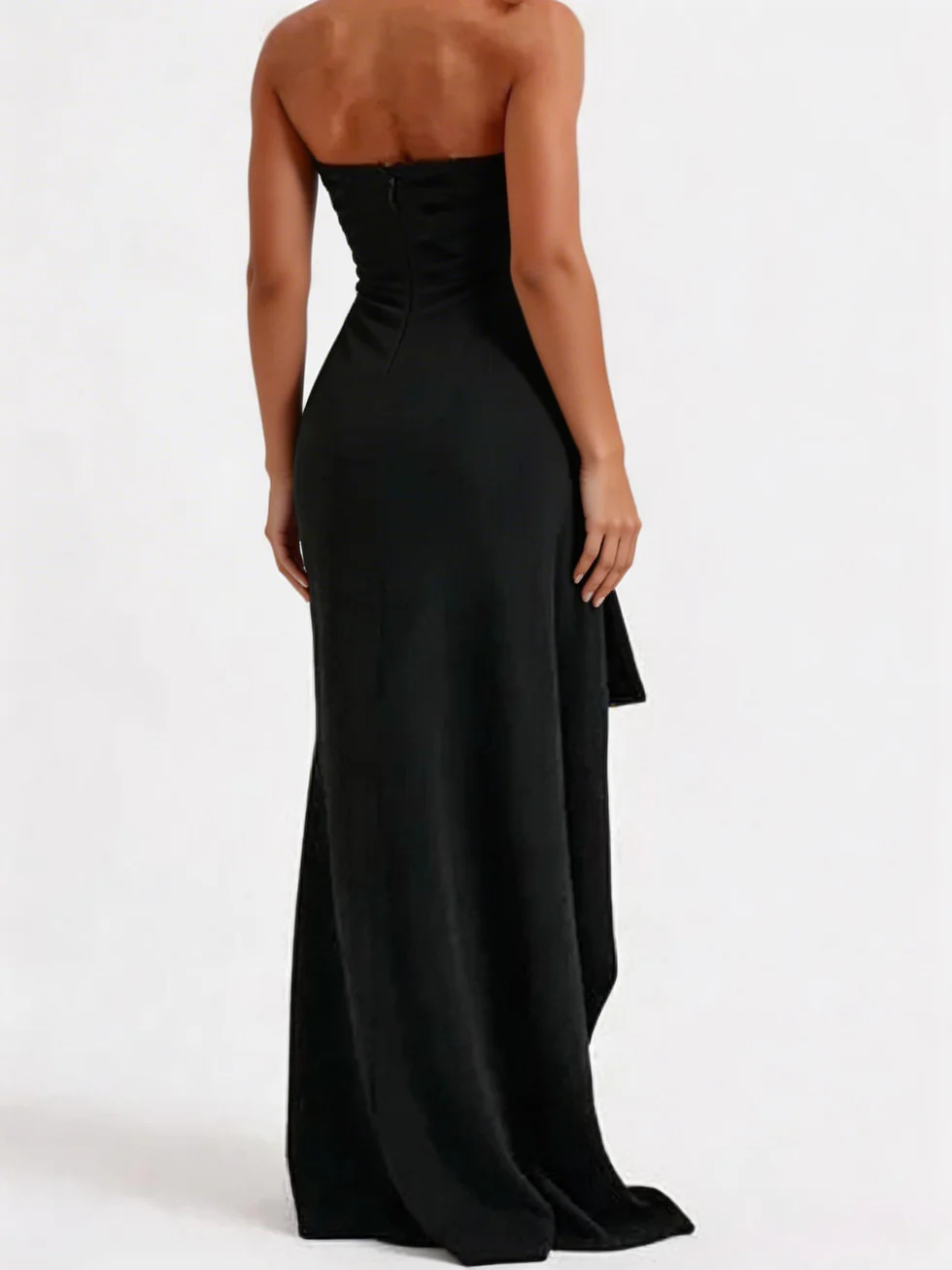 The High Slit Maxi Strapless Dress