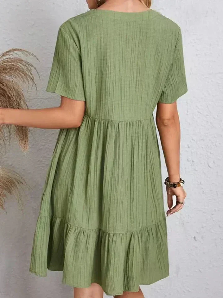 The V Neck Loose Mini Dress