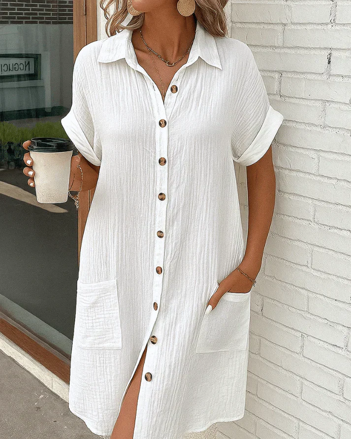 The Button Up Short Shirt Dress
