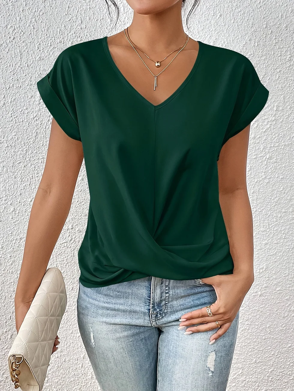 The V Neck Twist Front Top
