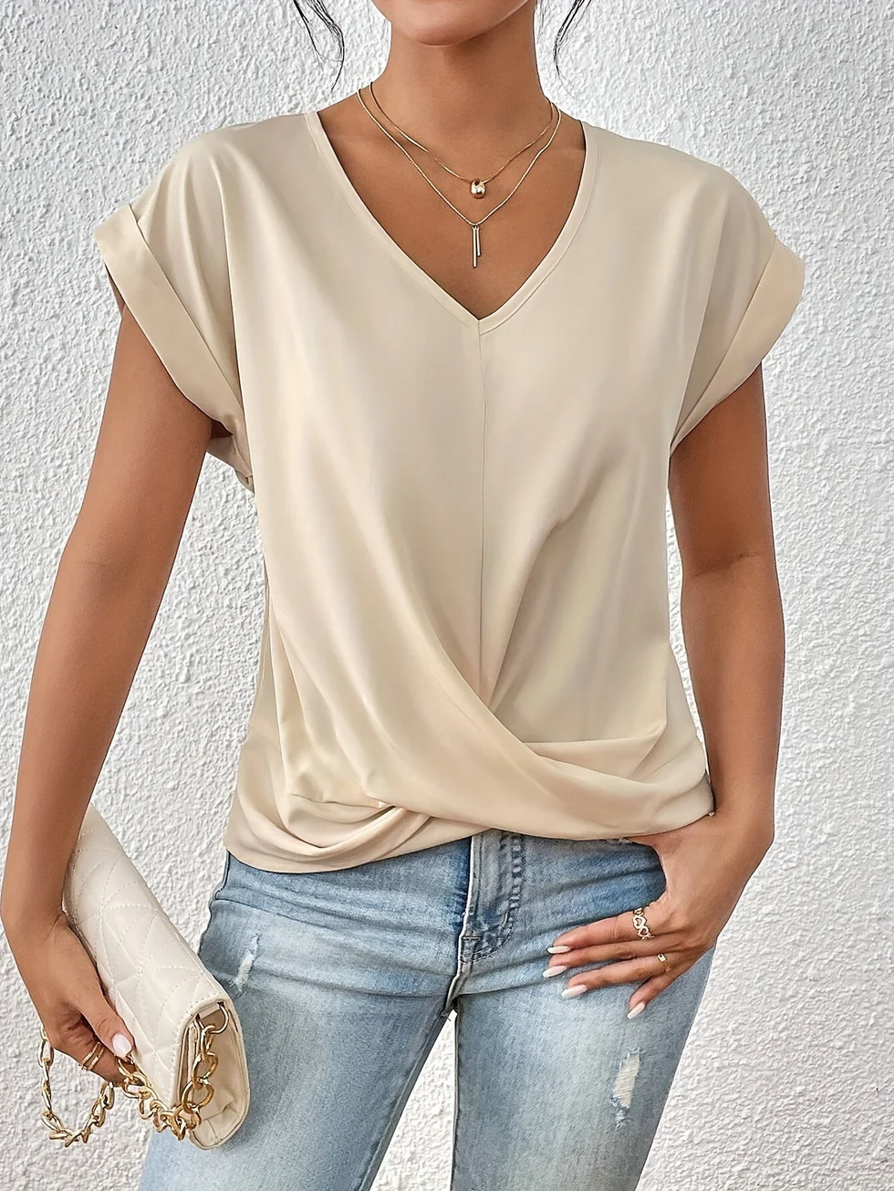 The V Neck Twist Front Top