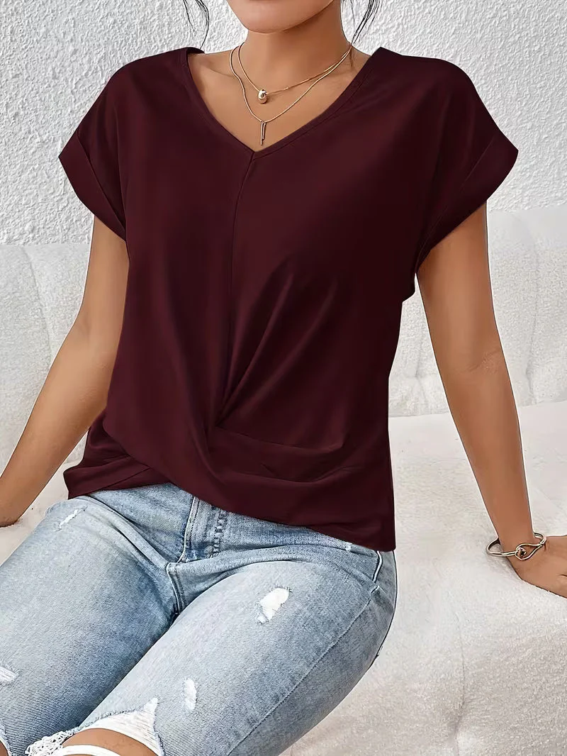 The V Neck Twist Front Top