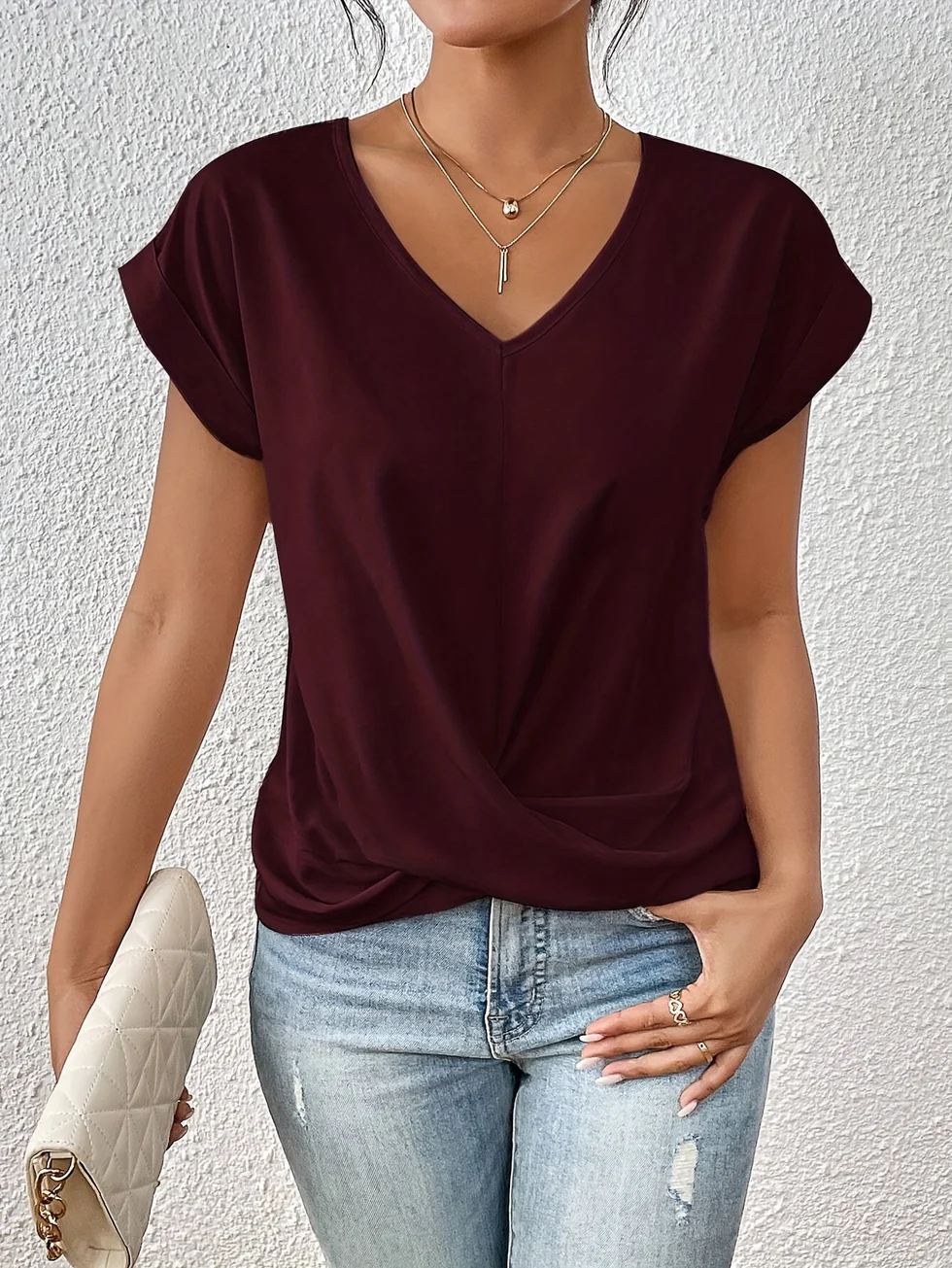 The V Neck Twist Front Top