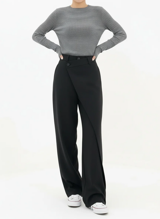 The Wide Leg Asymmetric Layered Pants