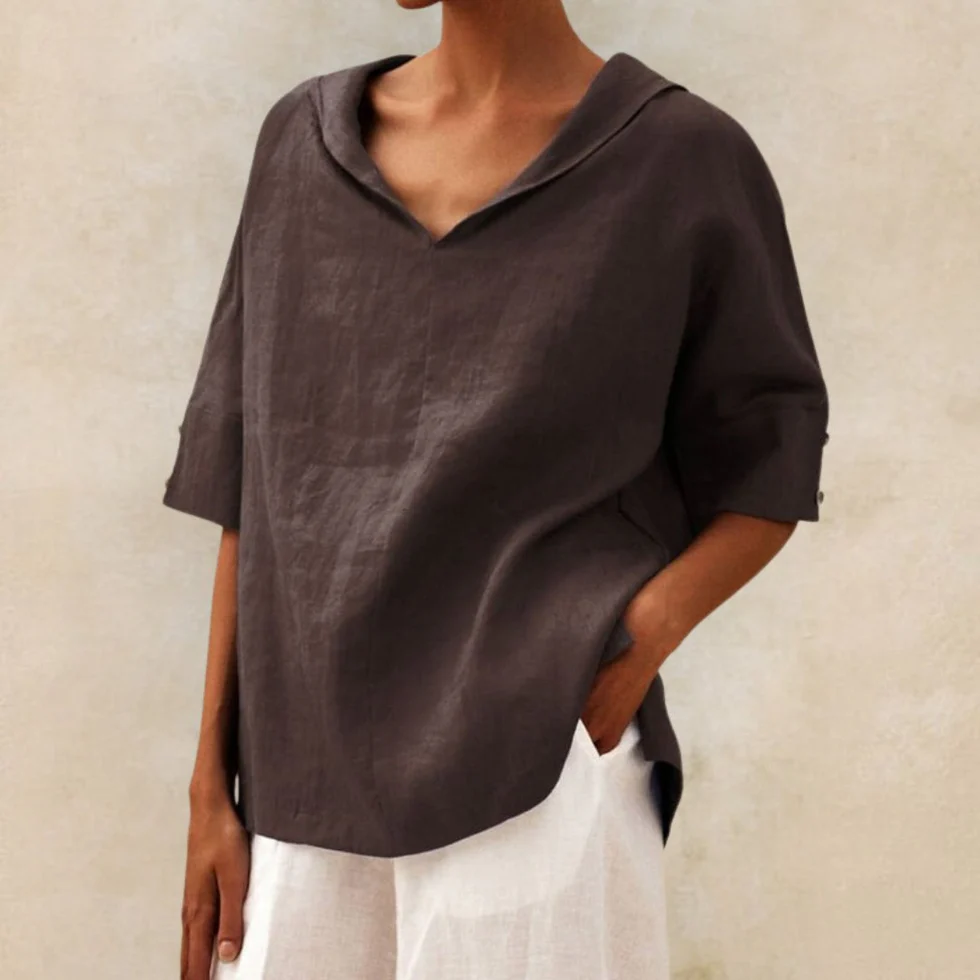The Loose V Neck Casual Top