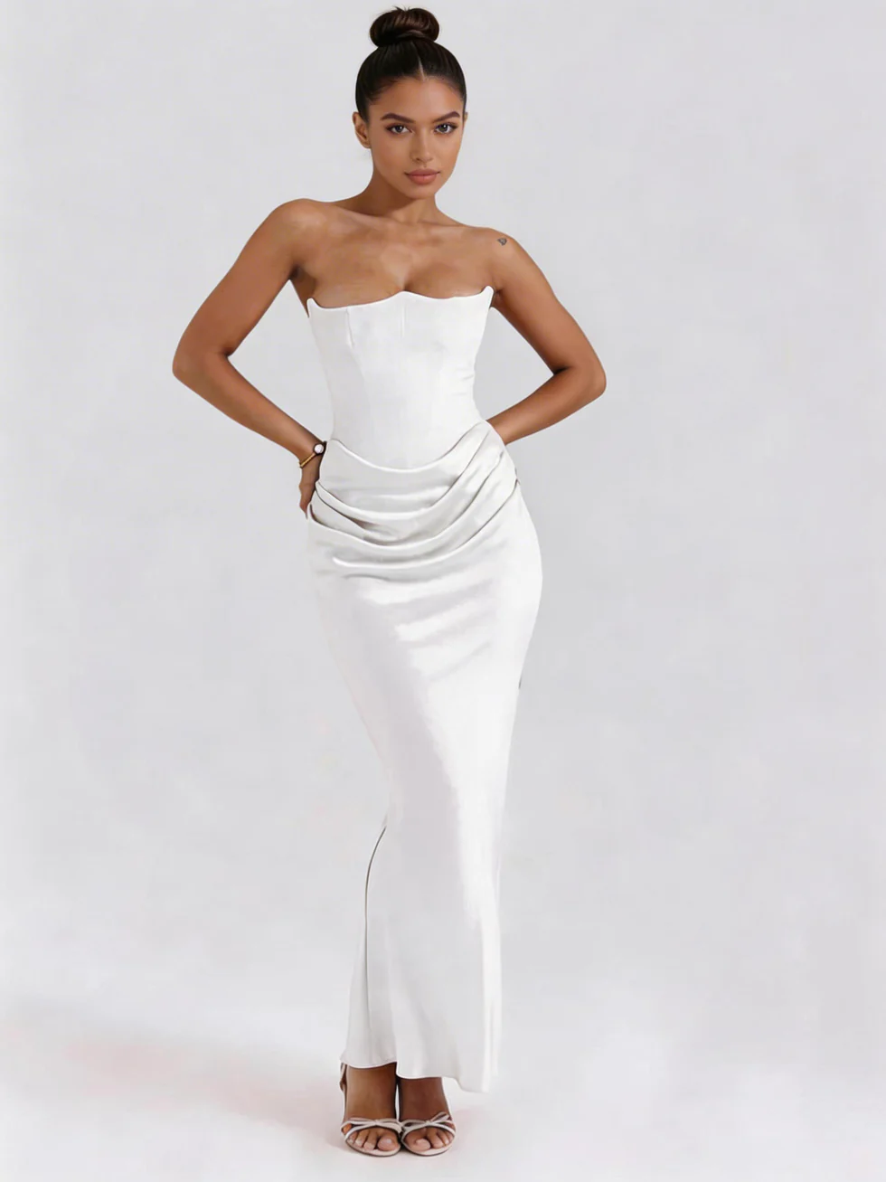 The Strapless Ruched Bodycon Maxi Dress