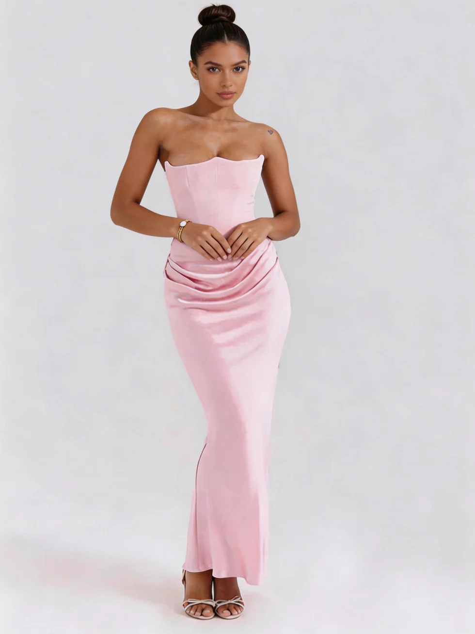 The Strapless Ruched Bodycon Maxi Dress