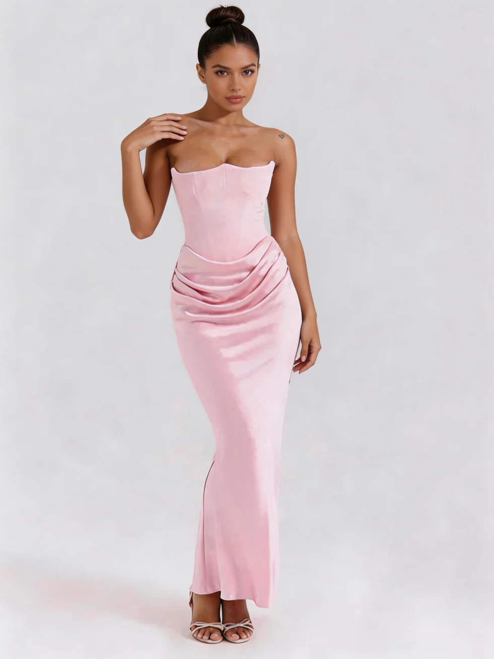 The Strapless Ruched Bodycon Maxi Dress