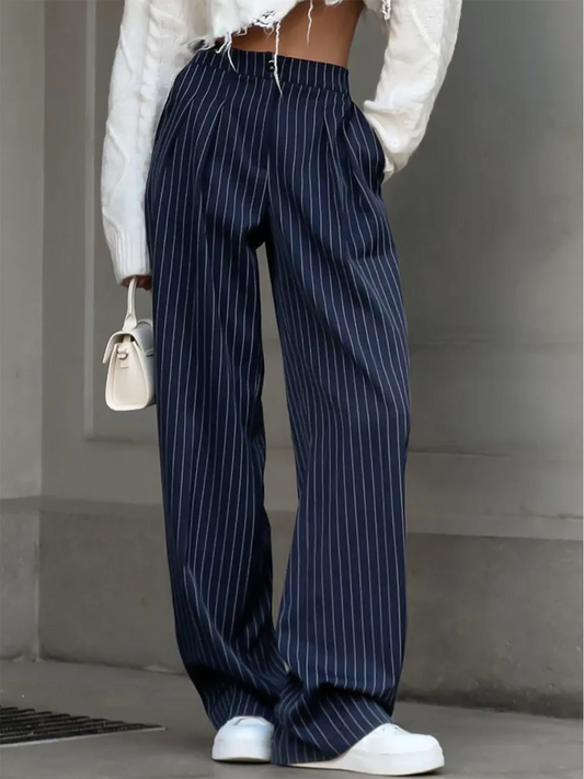 The High Waist Wide Leg Striped Pants