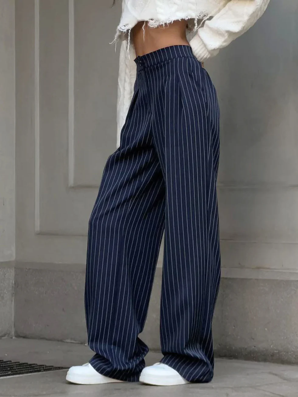 The High Waist Wide Leg Striped Pants