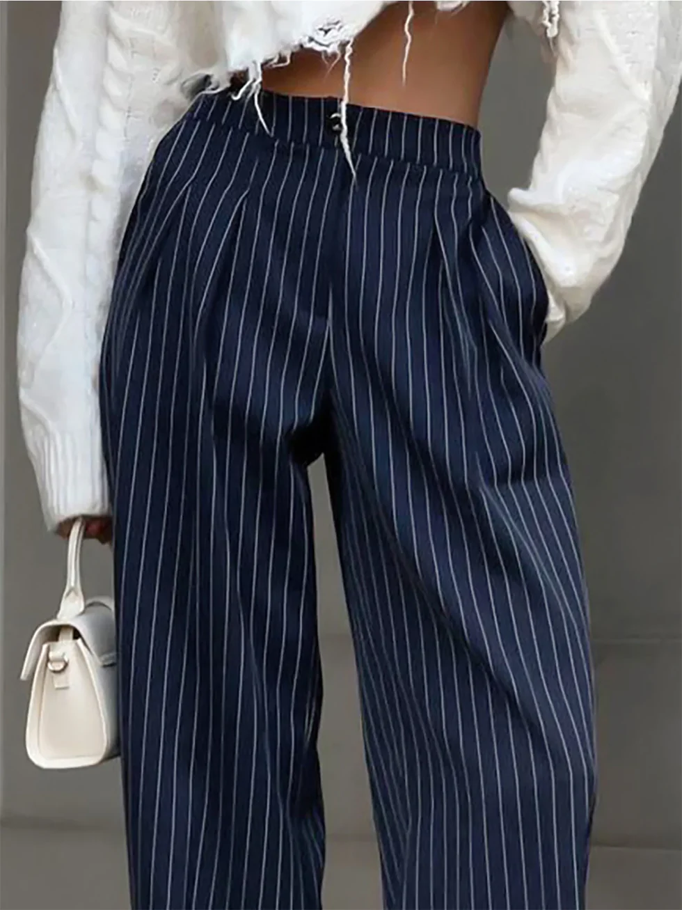 The High Waist Wide Leg Striped Pants