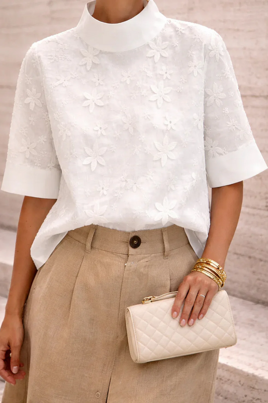 The White High Neck Blouse