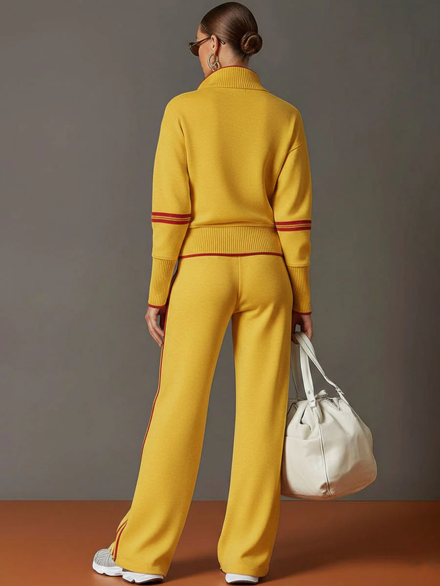 The Stripe Half Zip Tracksuit Set