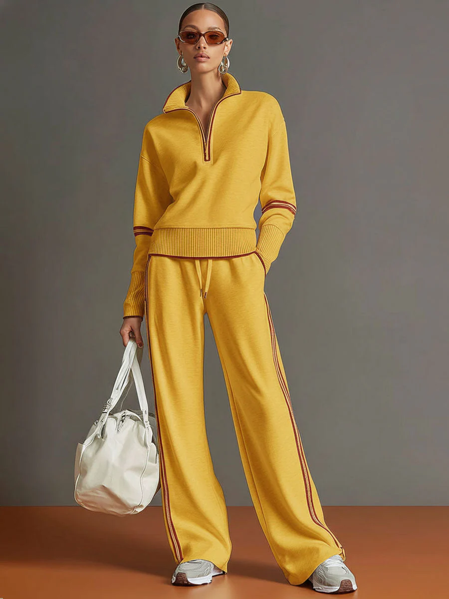 The Stripe Half Zip Tracksuit Set