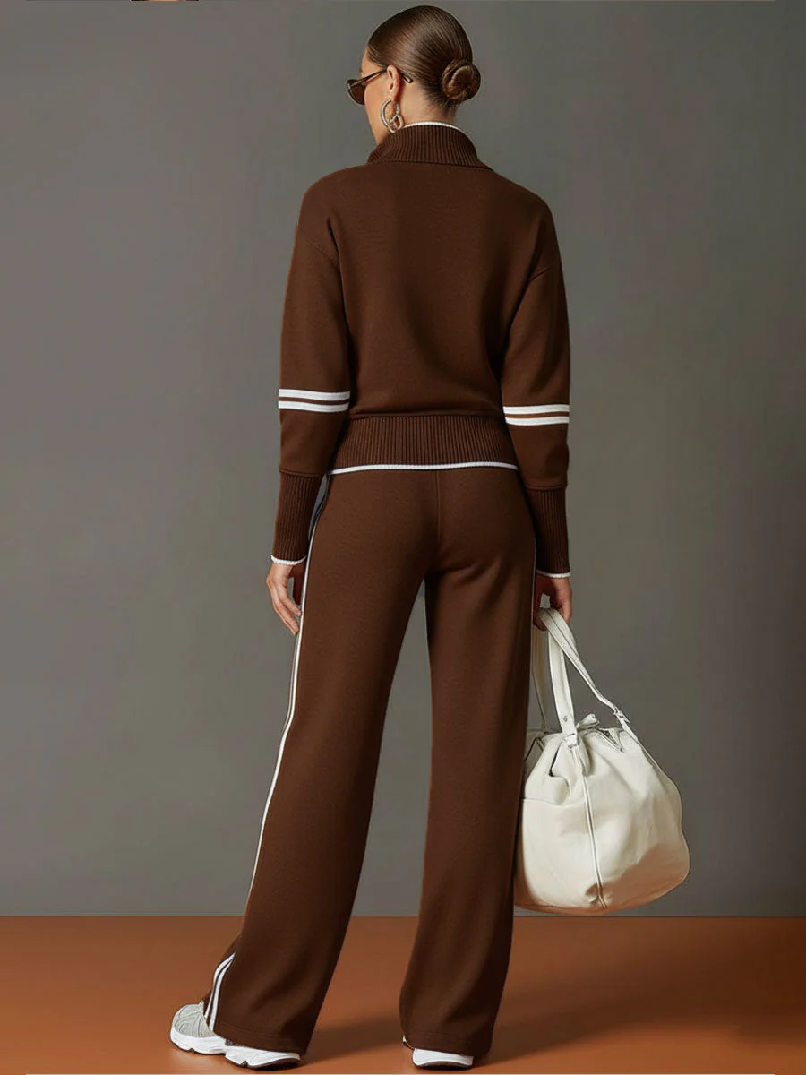 The Stripe Half Zip Tracksuit Set