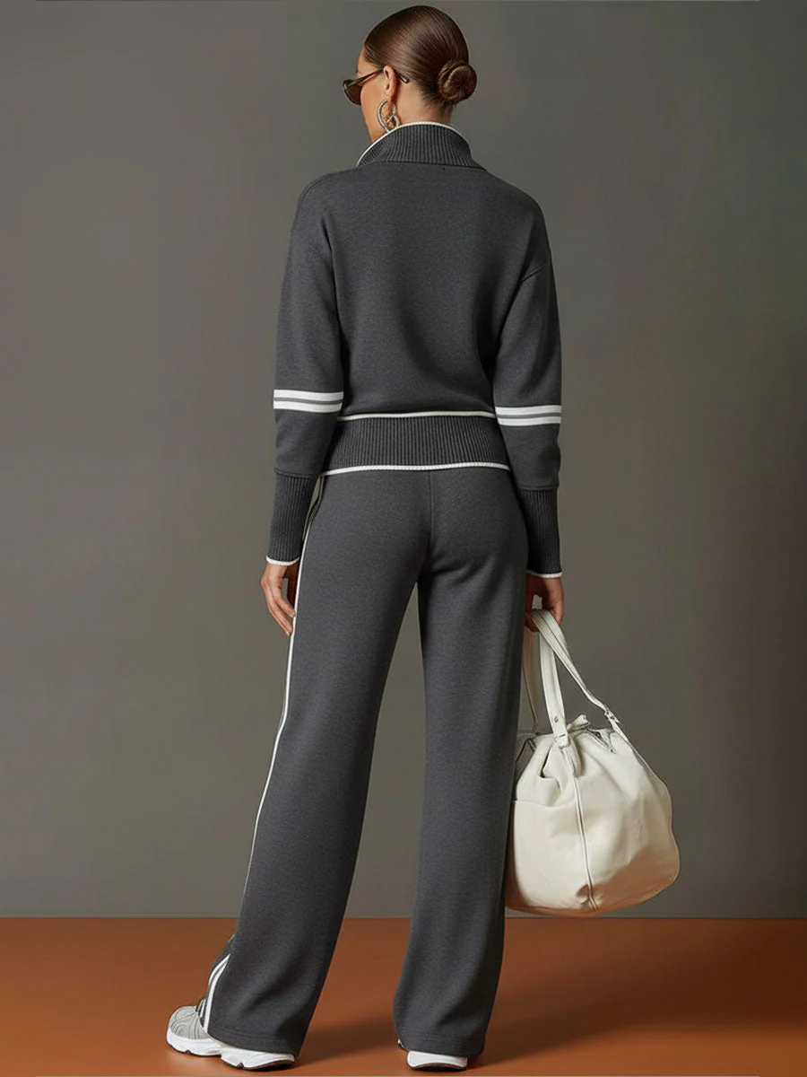 The Stripe Half Zip Tracksuit Set