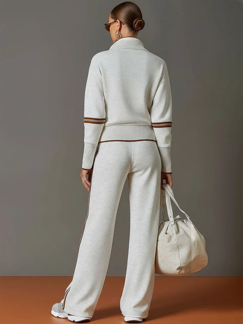The Stripe Half Zip Tracksuit Set