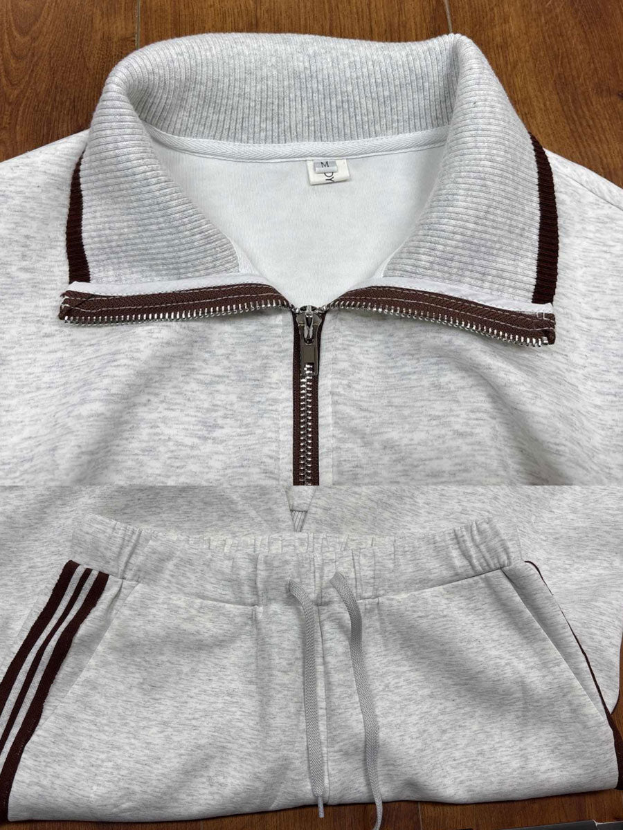 The Stripe Half Zip Tracksuit Set