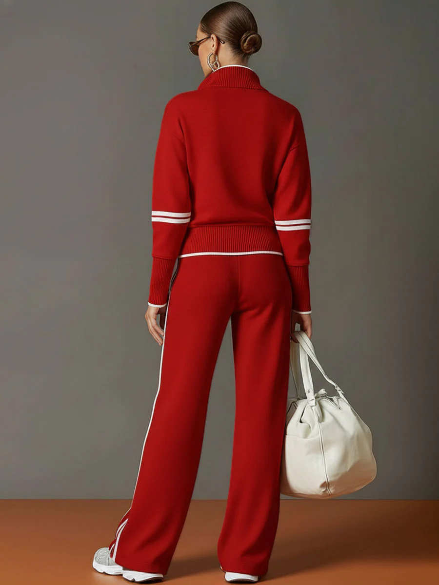 The Stripe Half Zip Tracksuit Set