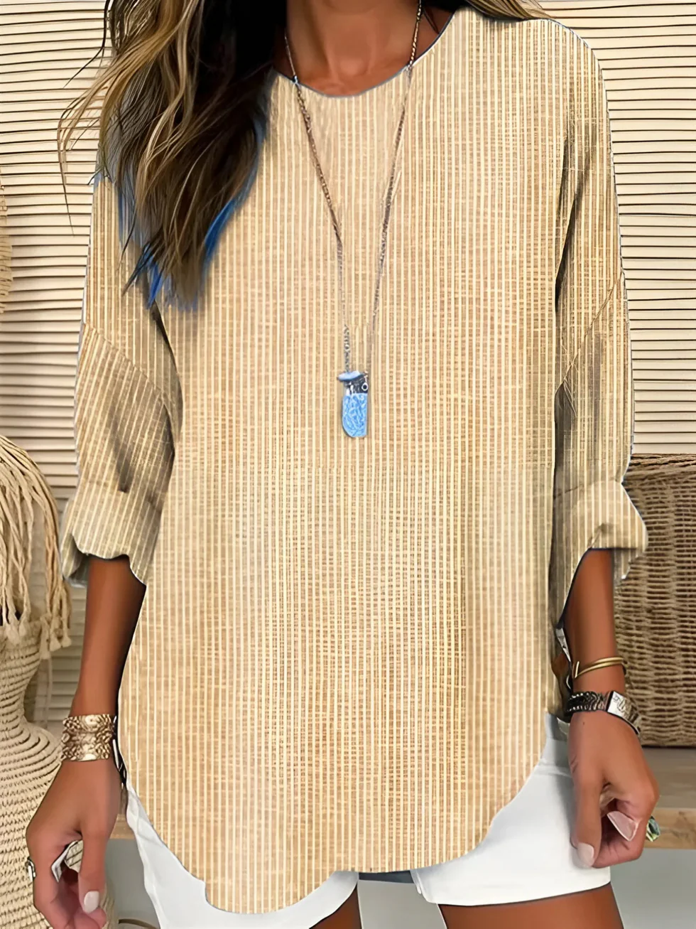 The Striped Loose Long Sleeve Top