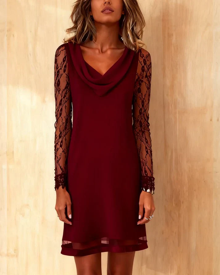 The Lace Sleeve Mini Dress